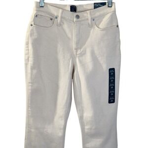 J. Crew Mid-Rise Flare Crop Jeans Women's 26 Cream All-Day Stretch NWT Ivory